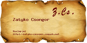 Zatyko Csongor névjegykártya